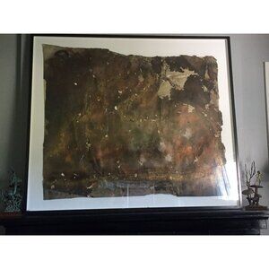 Vtg 1980's Art Michael Luchs Paint On Paper Detroit Mi Cass Corridor Gold Rabbit